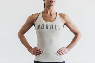 Nobull Racerback Women's Tank Tops Beige | Australia (BT4028)